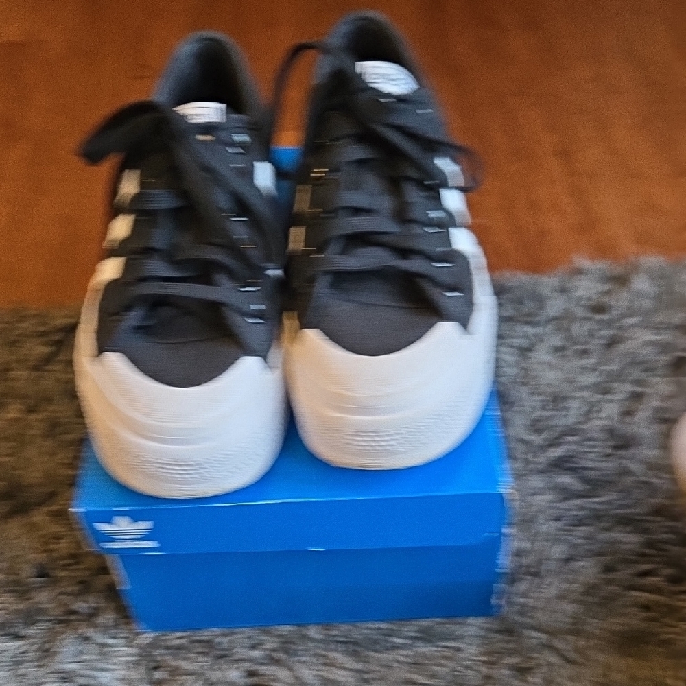 adidas Youth Black and White Low-Top Sneakers
